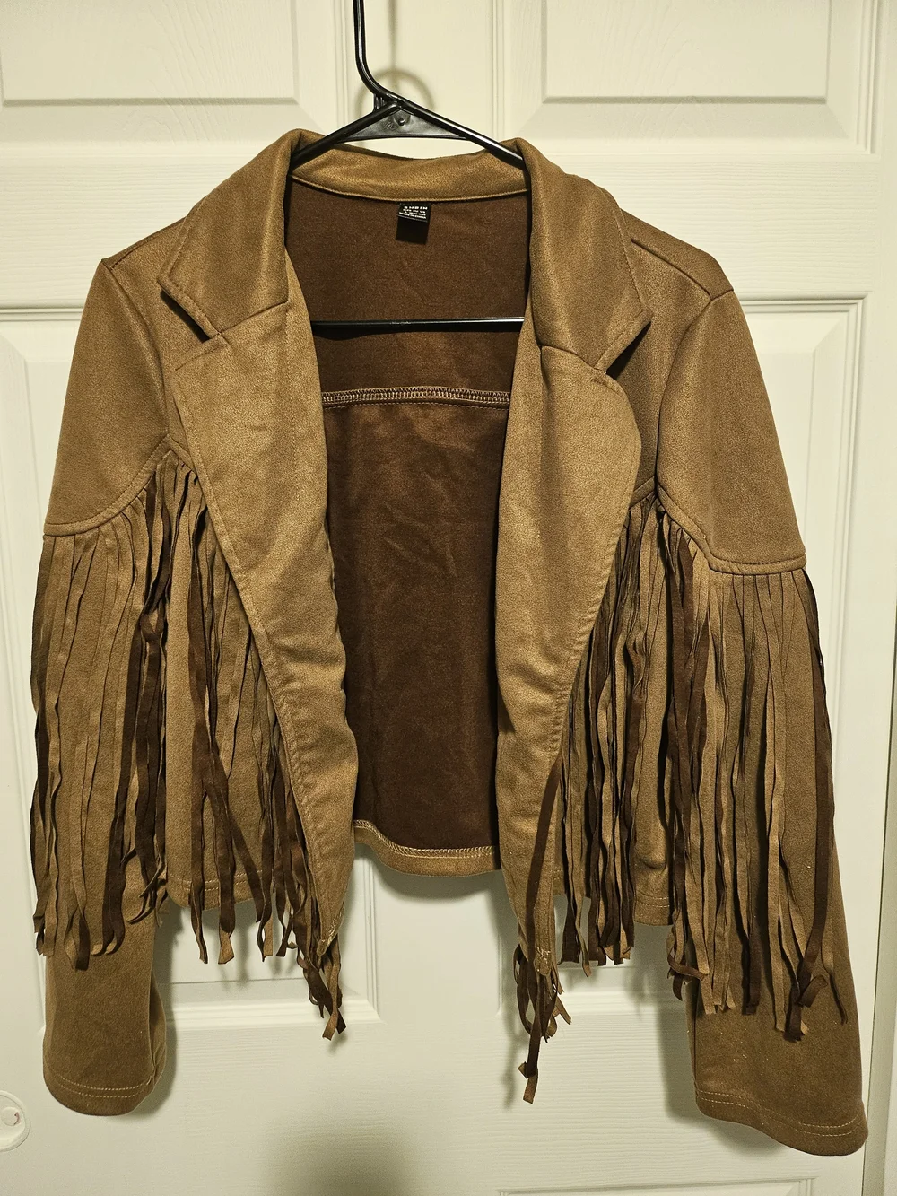 SHEIN 🤠 Brown Faux Suede Fringe Jacket - Picture 4 of 6